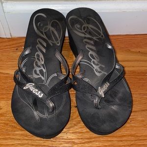 Guess wedged sandals, gently used, size 7